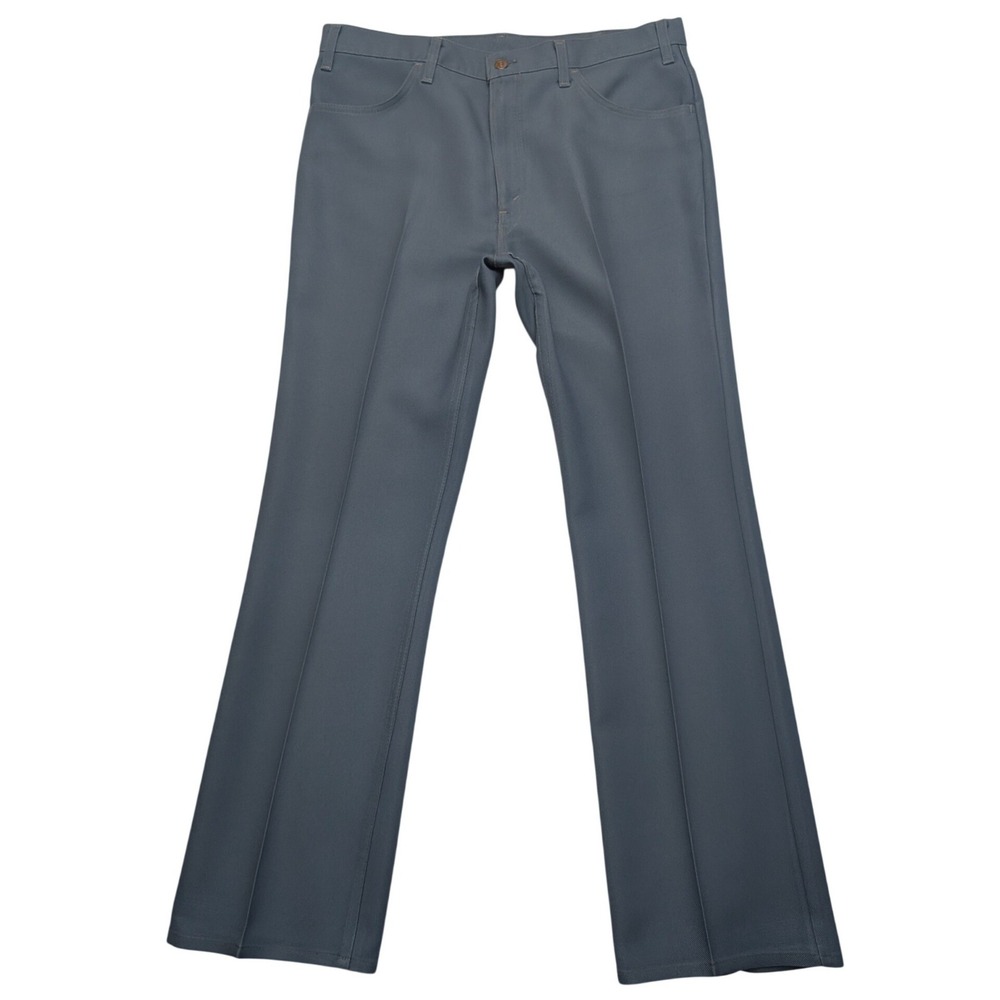 Vintage Levis Sta-Prest Action Slacks Mens 37x33 Slate Blue Straight Leg Pants